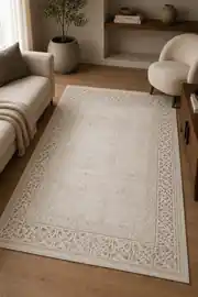 Allegra 00221A Beyaz Gri 100x200 Dikdörtgen Tam Halı 2