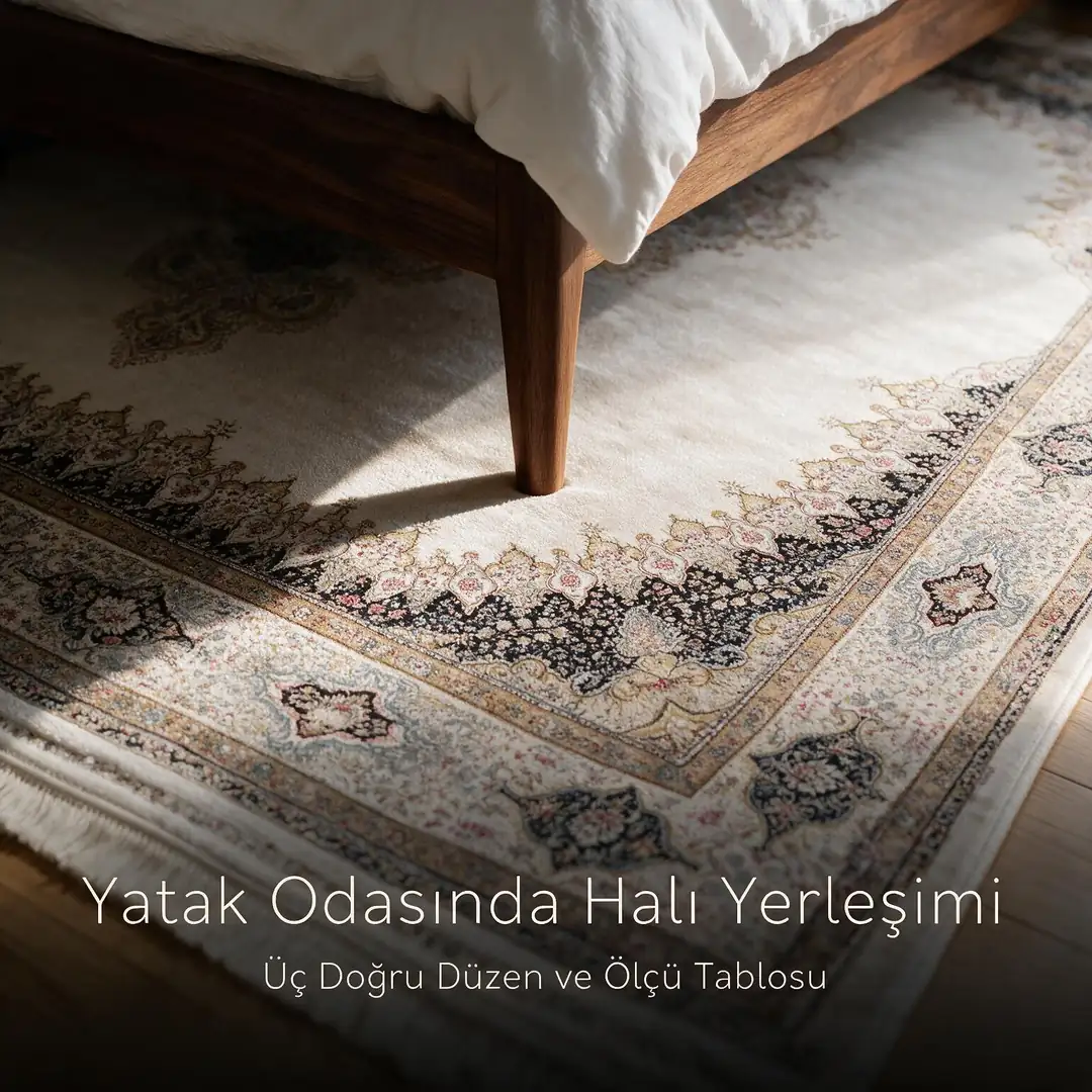 Yatak Odasında Halı Yerleşimi: Üç Doğru Düzen ve Ölçü Tablosu