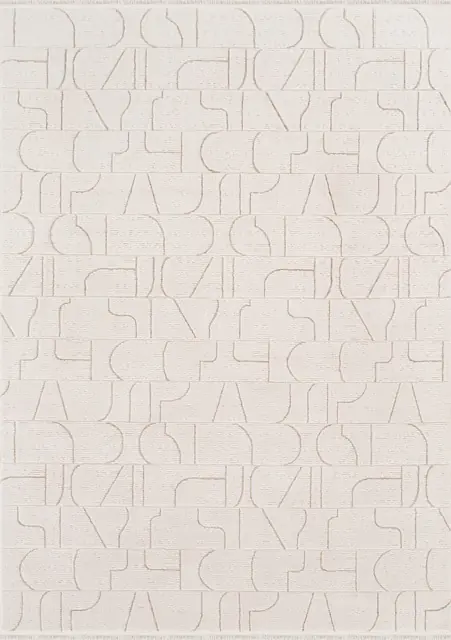 Allegra 00206A Beyaz Gri 120x180 Dikdörtgen Tam Halı