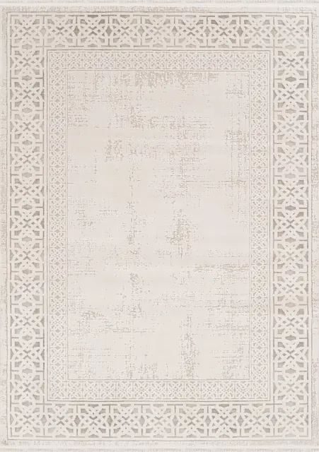 Allegra 00221A Beyaz Gri 100x200 Dikdörtgen Tam Halı 1